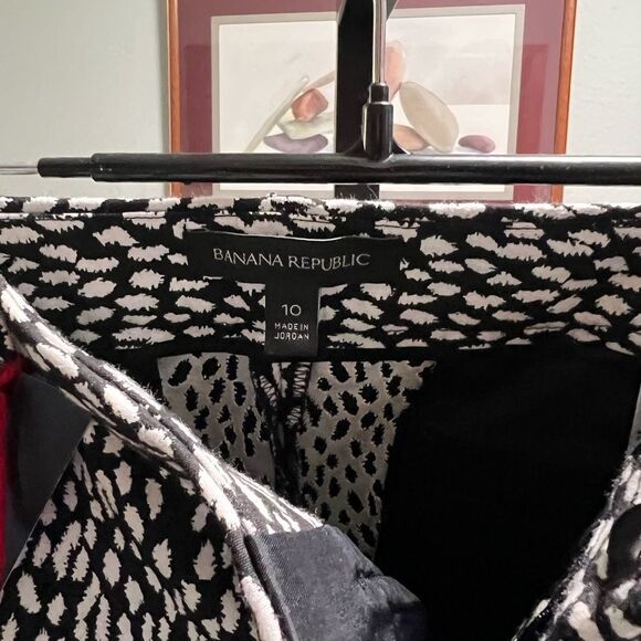 Banana Republic Monochrome Patterned Trousers Lined Inseam 30”. #DP340 - Picture 4 of 9